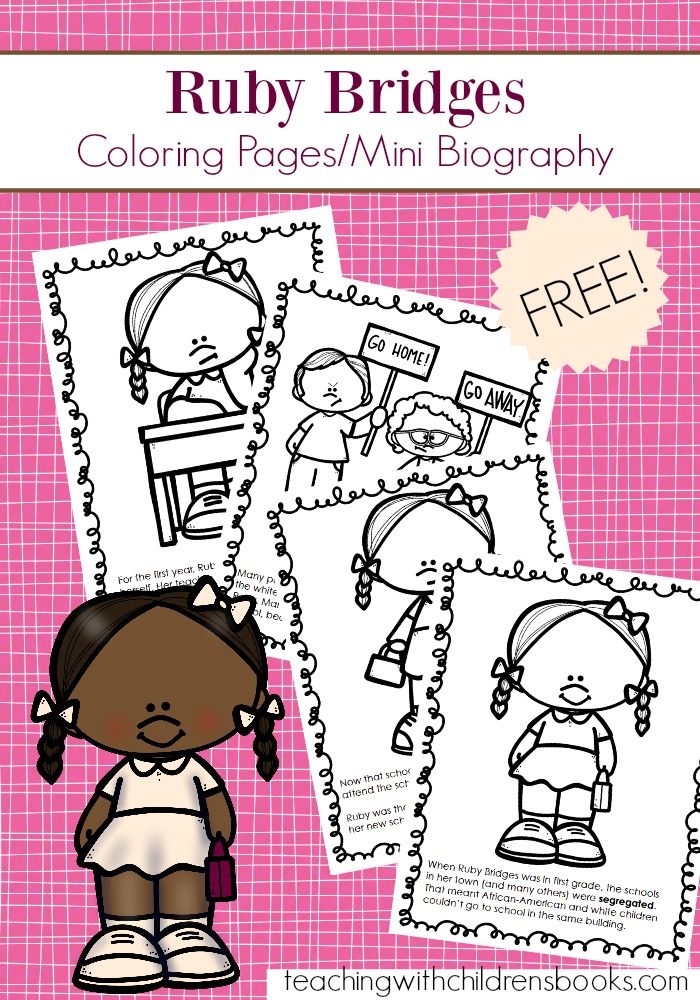 Free printable ruby bridges coloring page packet black history activities black history month activities black history month preschool