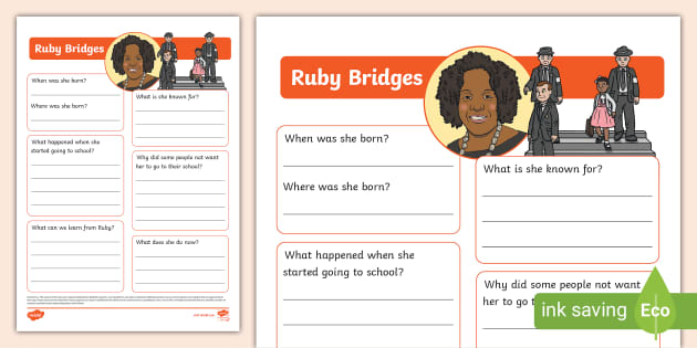 Ruby bridges fact file template civil rights usa black history