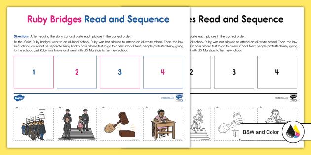 Ruby bridges read and sequence activity resources
