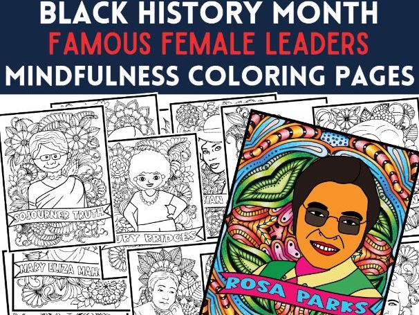 Important female figures in black history monthmindfulness coloring sheets teaching resources