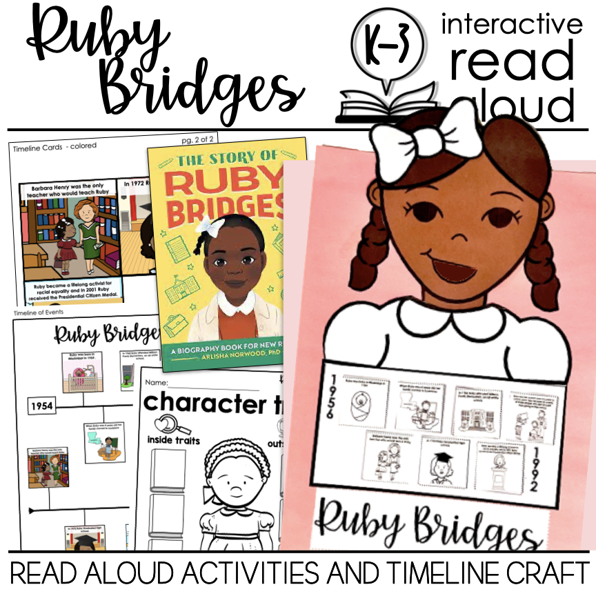 Ruby bridges craft interactive read aloud black history womens history