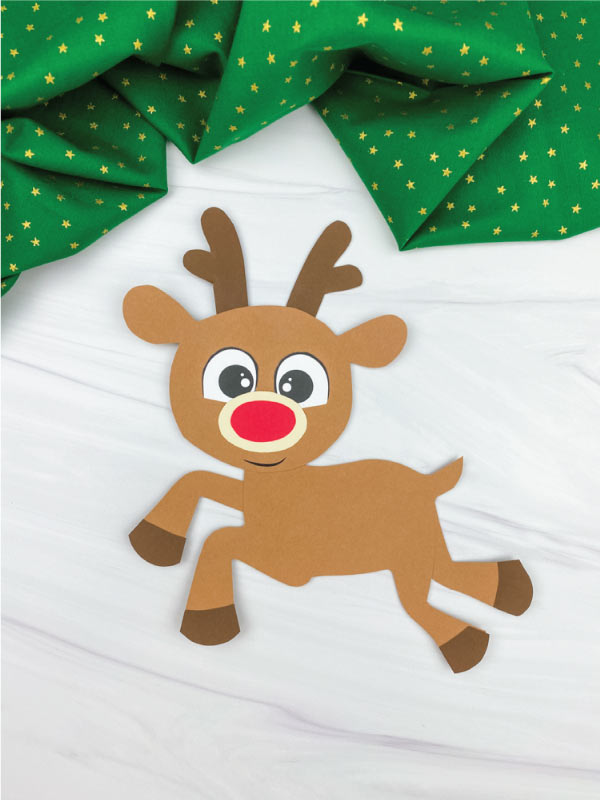 Paper rudolph the reindeer craft for kids free template included