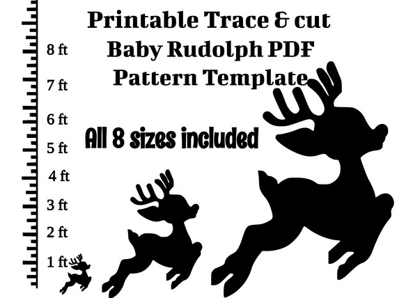Buy baby rudolph reindeer ft to ft pdf woodworking pattern printable tracing template doe template digital stencil online in india