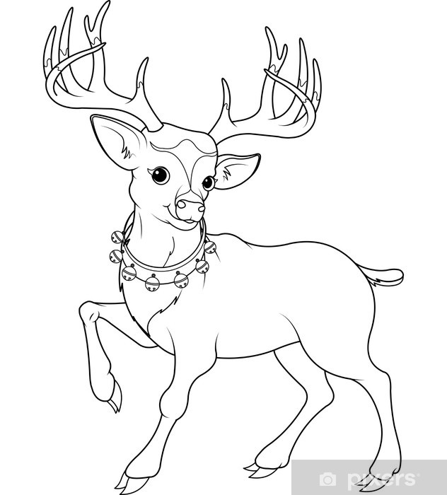 Plush blanket reindeer rudolf coloring page
