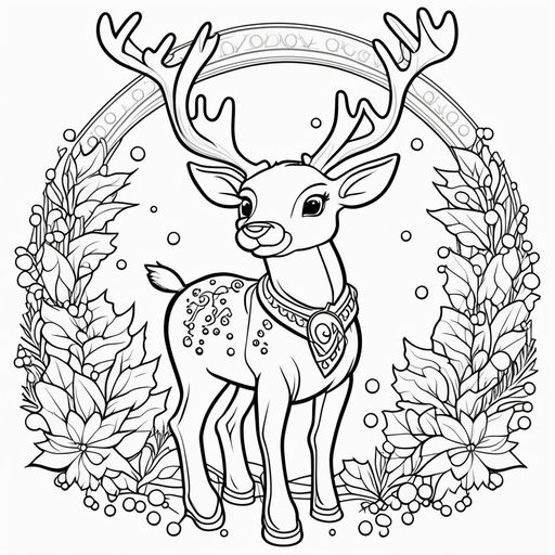 Outline of a cartoonish deer that looks silly and is crosseyed