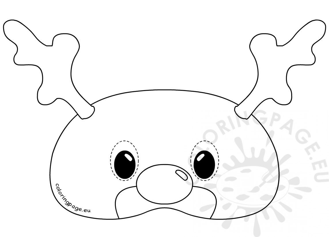 Felt reindeer mask rudolph template coloring page