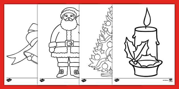 Xmas colouring pages