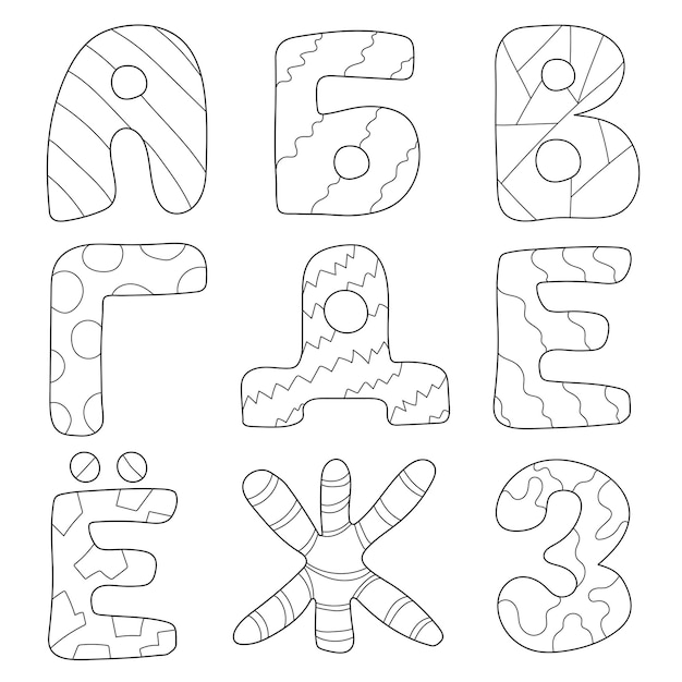 Premium vector vector cartoon alphabet for children design russian letters abc for kids