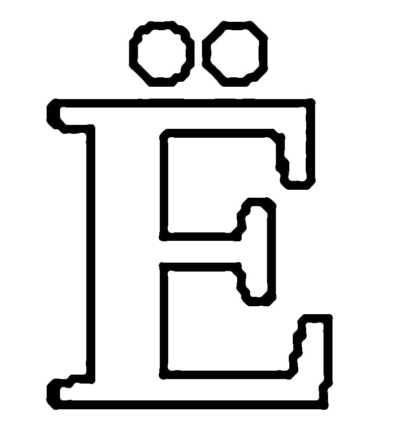 Russian alphabet letter ð coloring page