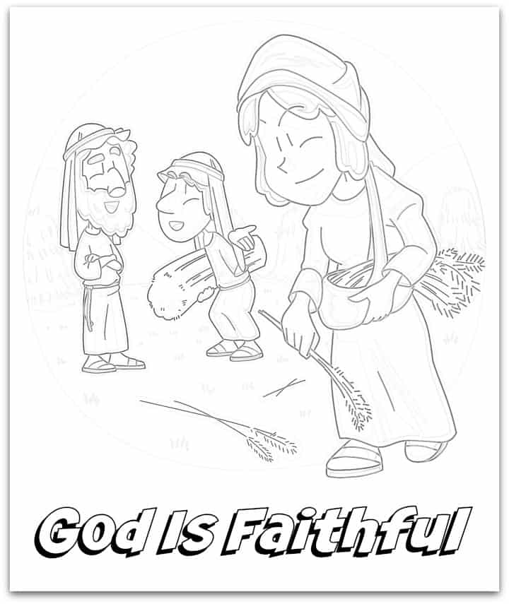 Ruth naomi and boaz coloring page for kids