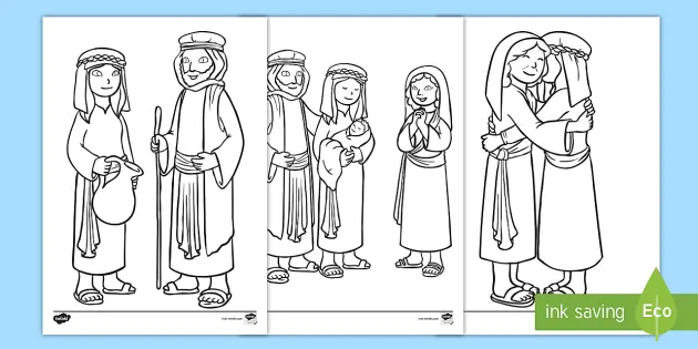 Ruth and naomi women in the bible colouring pages
