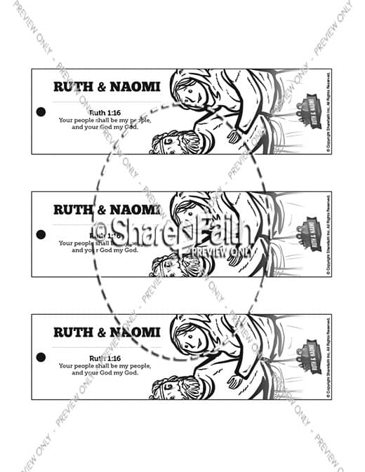 Ruth and naomi bible bookmarks â