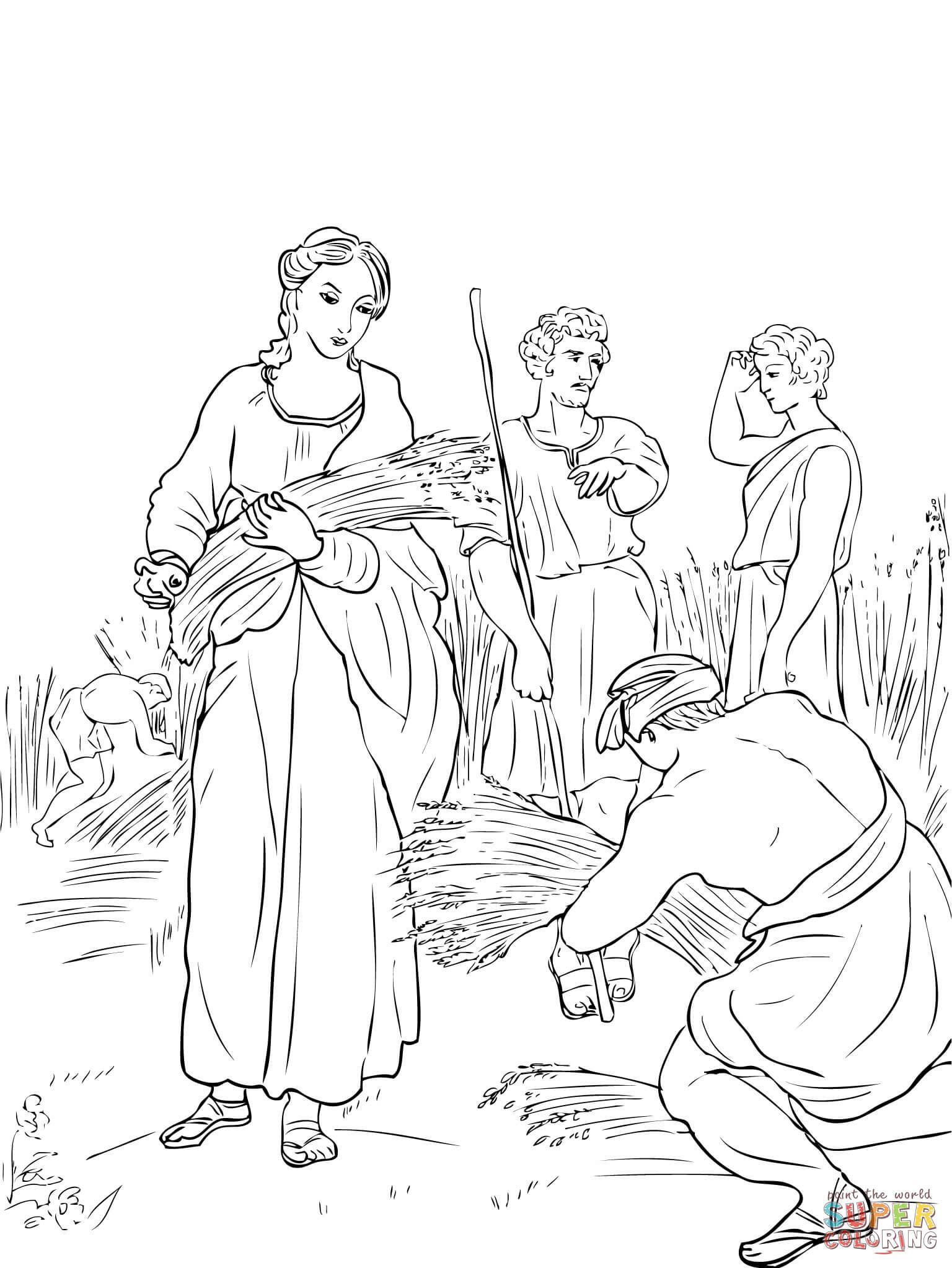 Ruth working in the fields coloring page free printable coloring pages ruth and naomi bible coloring pages sunday school coloring pages