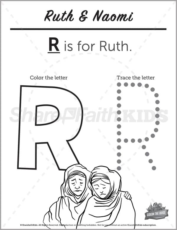 Ruth ruth and naomi preschool letter coloring â