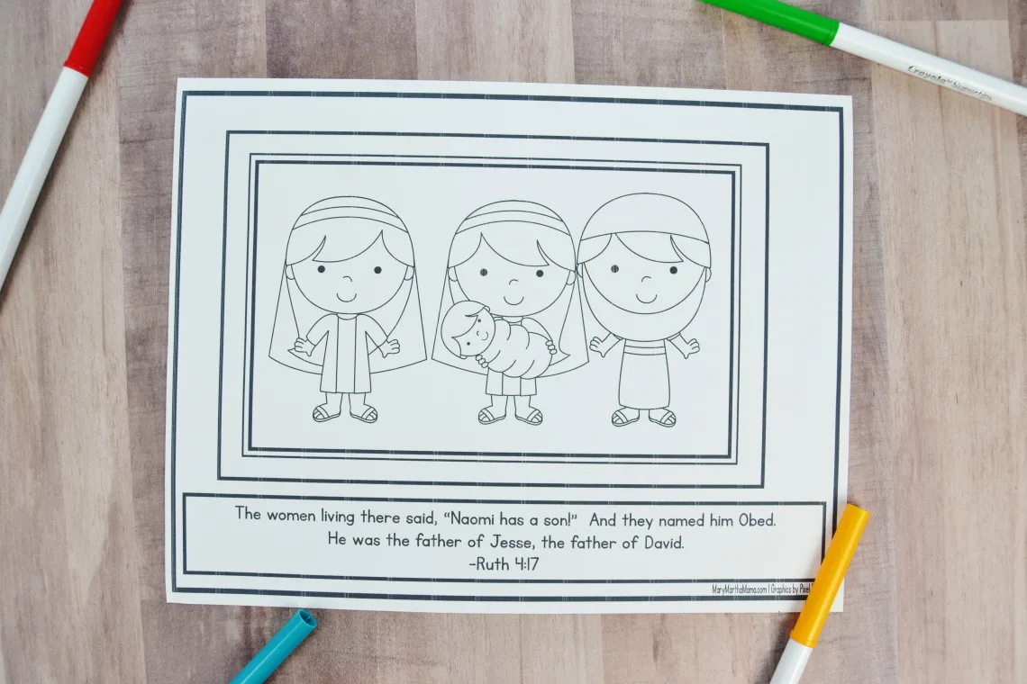 Ruth and naomi coloring pages â mary martha mama
