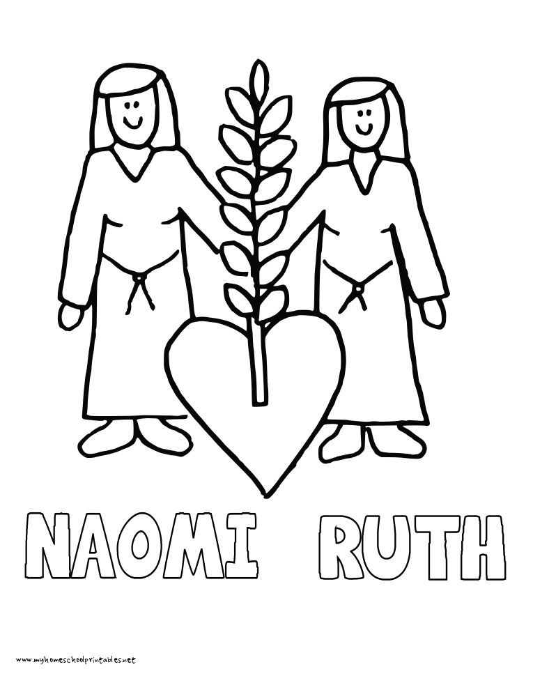 Ruth and naomi coloring page ruth and naomi bible coloring pages bible crafts for kids