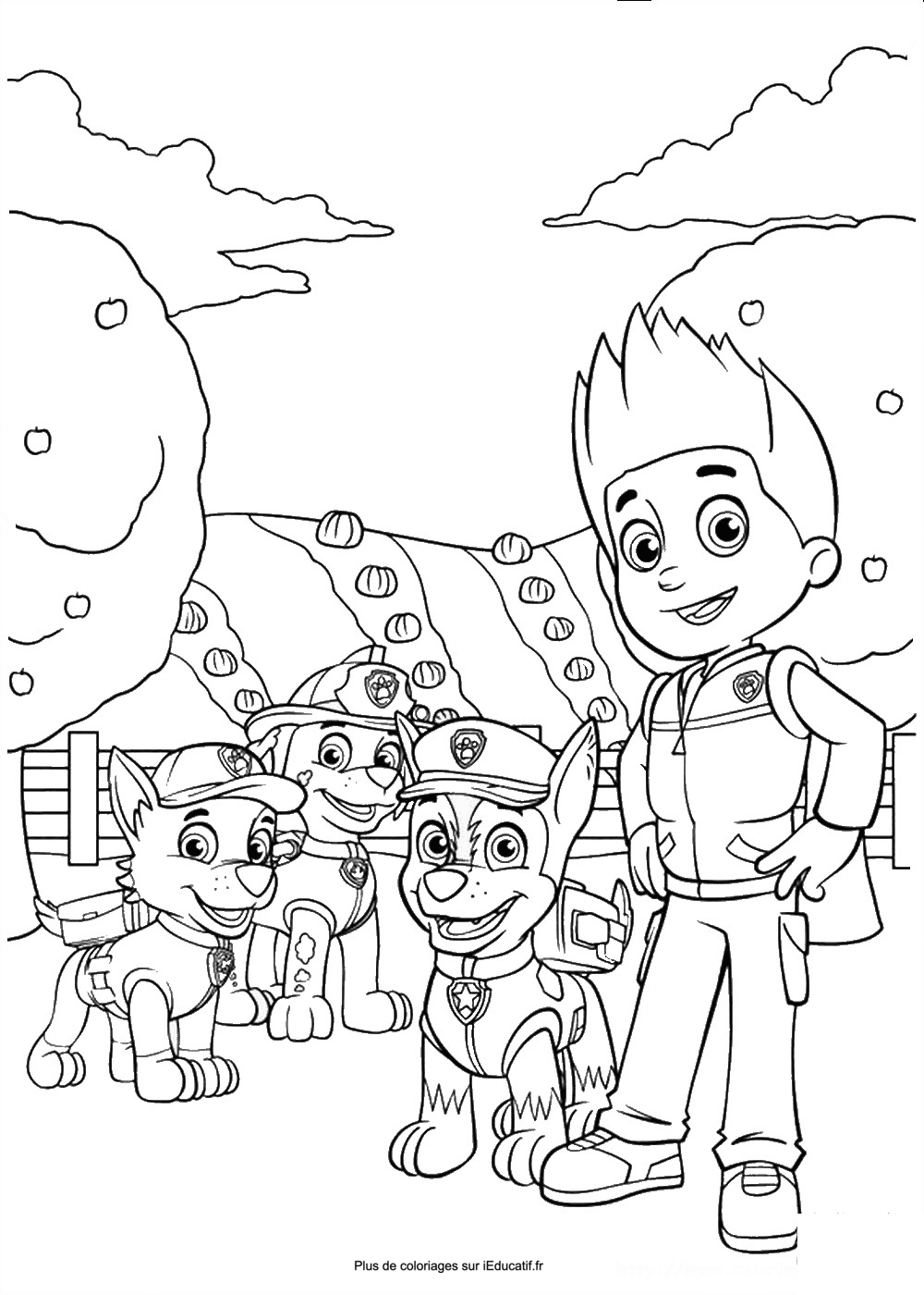 Rocky marcus chase and ryder coloring page paw patrol