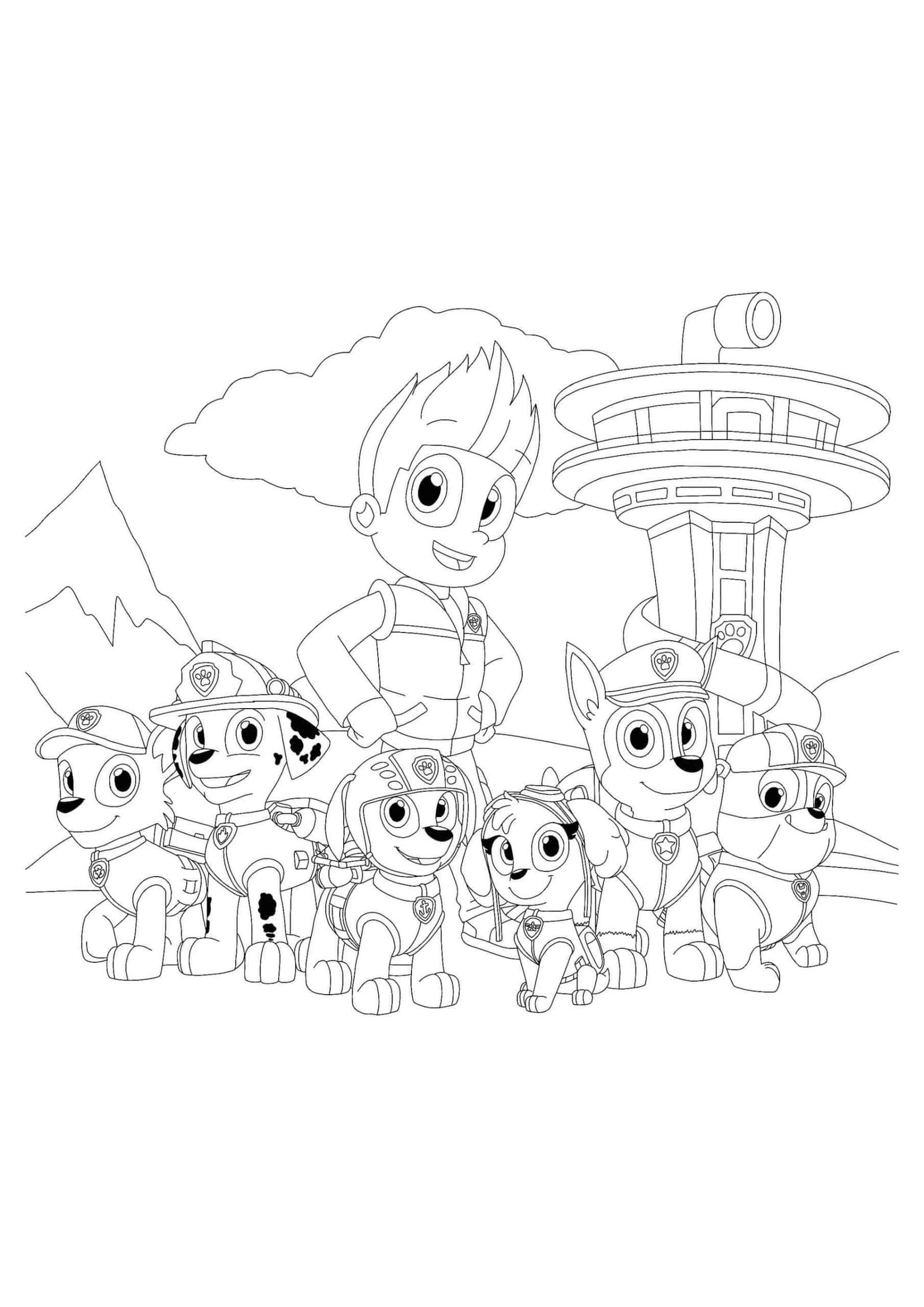 Paw patrol ryder coloring pages