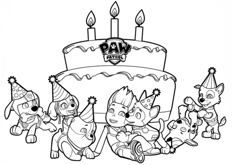 Ryders birthday coloring page free printable coloring pages