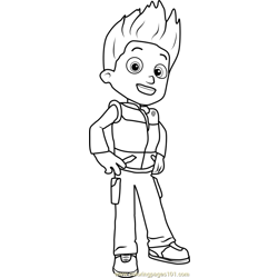 Paw patrol ryder coloring pages for kids