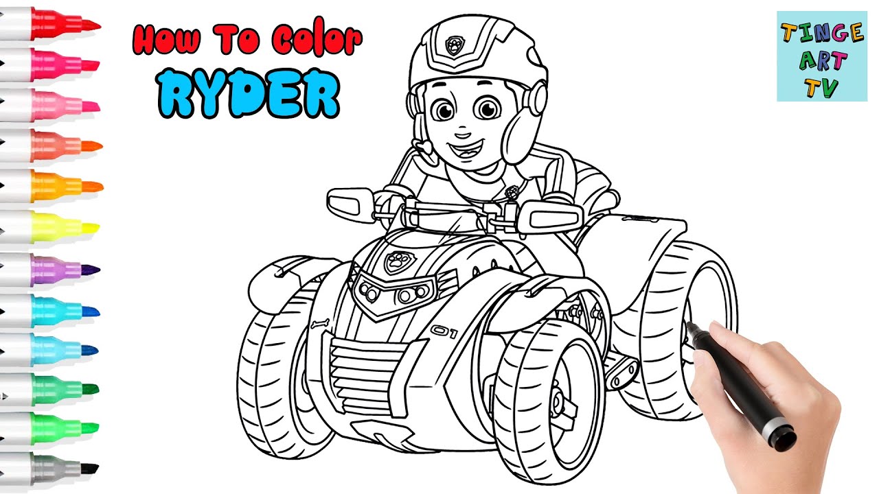 Paw patrol ryder coloring page free printable coloring pages tinge art tv