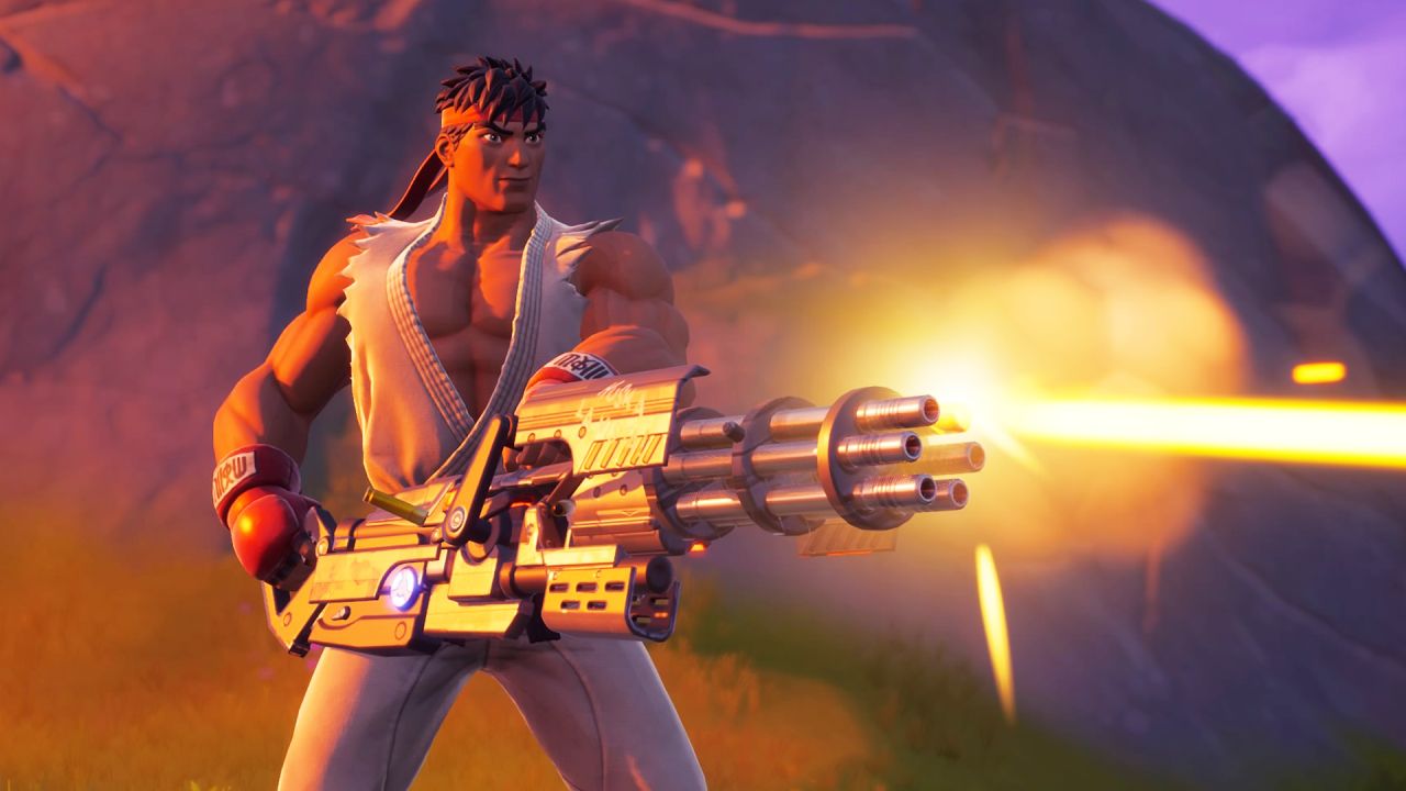 Its weird to see ryu use a gun in fortnite