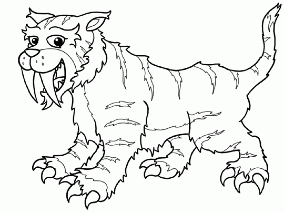 Get this saber tooth tiger coloring pages to print