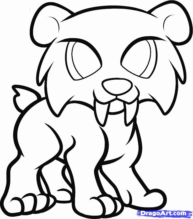Sabertooth cat coloring page mythical creatures drawings cartoon drawings of animals tiger cartoon drawing