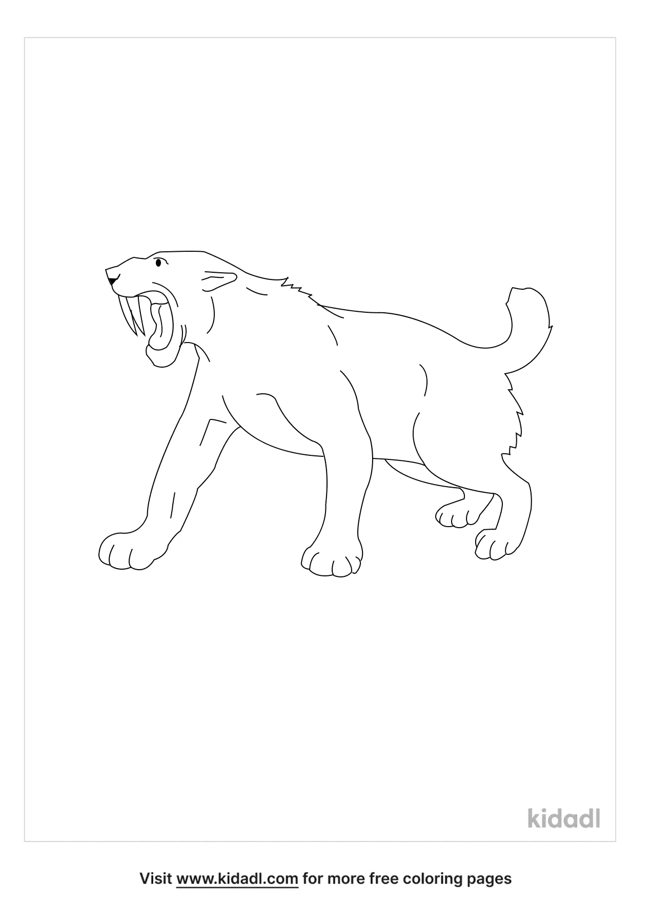Free saber tooth tiger coloring page coloring page printables