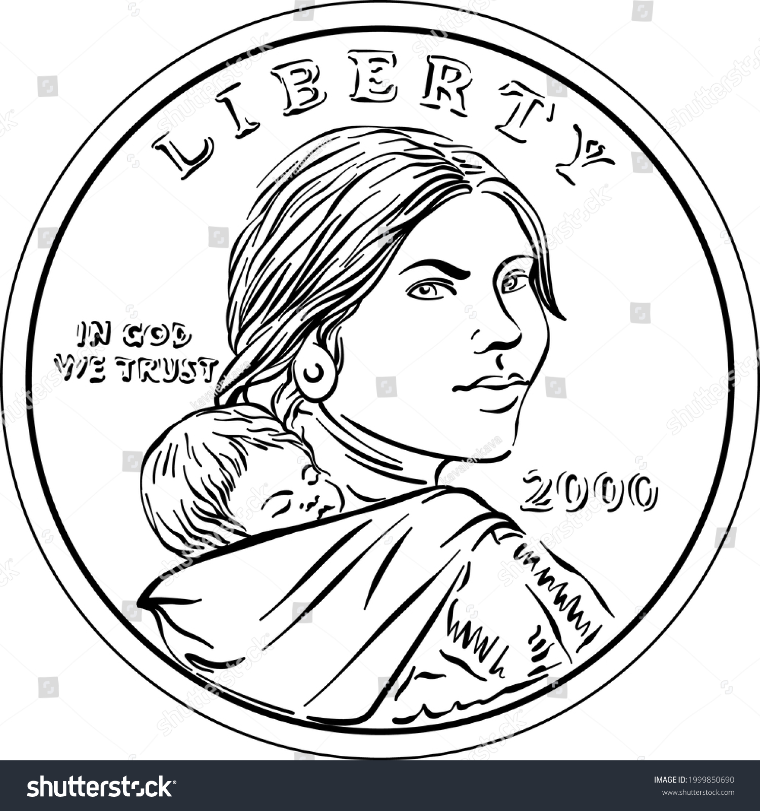 Sacagawea mais de ilustraããµes e desenhos stock licenciãveis e livres de direitos