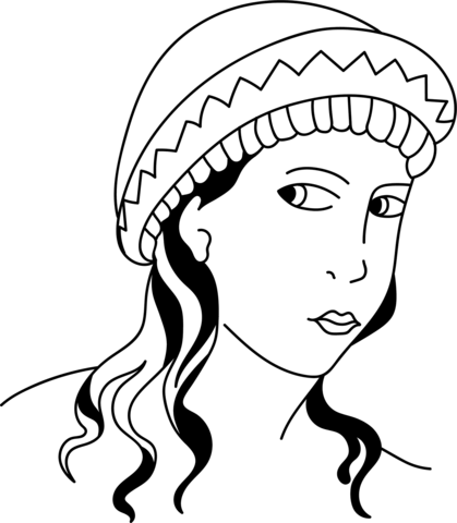 Etruscan ladys coiffure coloring page free printable coloring pages