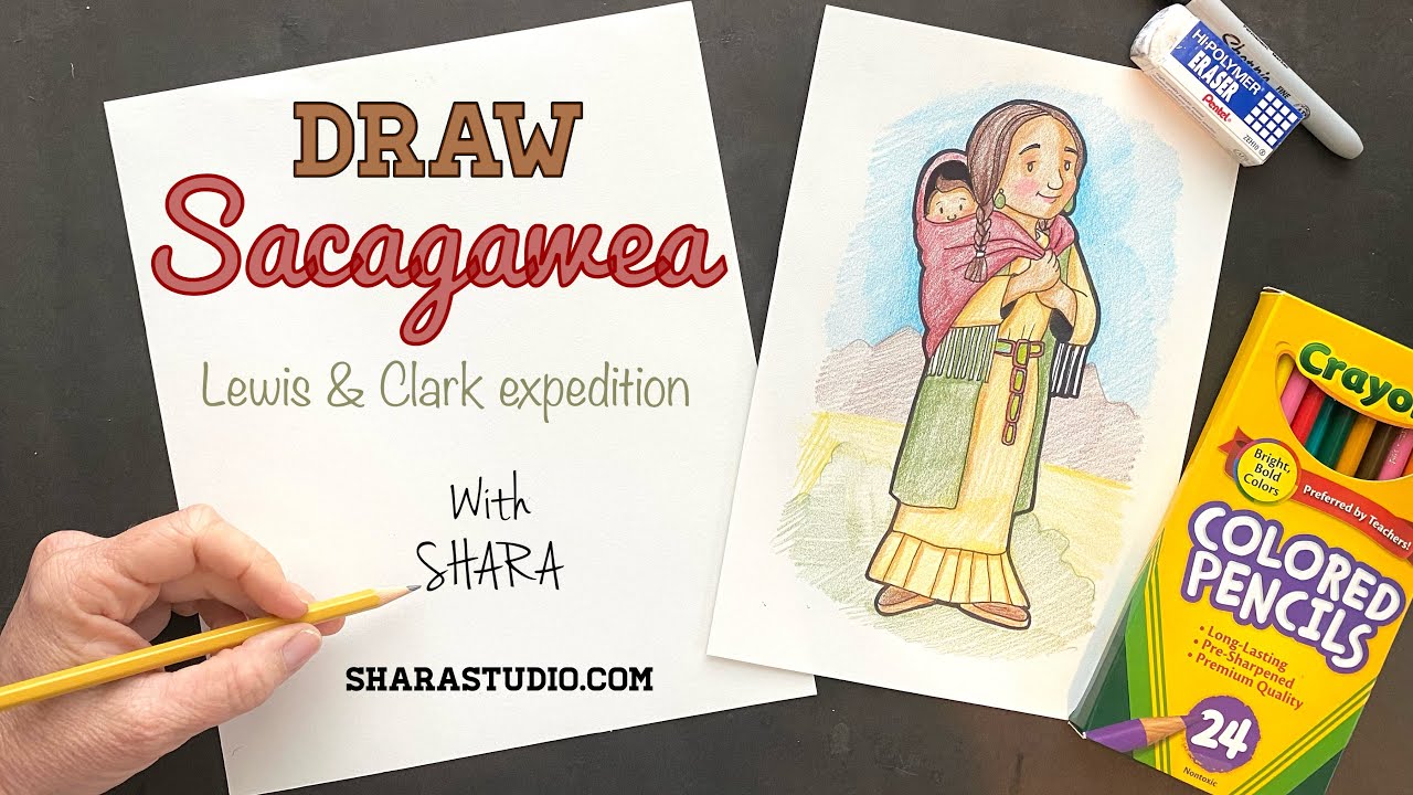 How to draw sacagawea