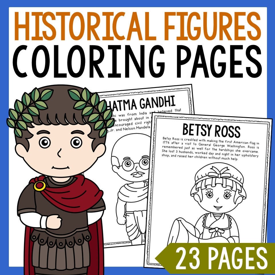Historical figures coloring page book printables homeschool