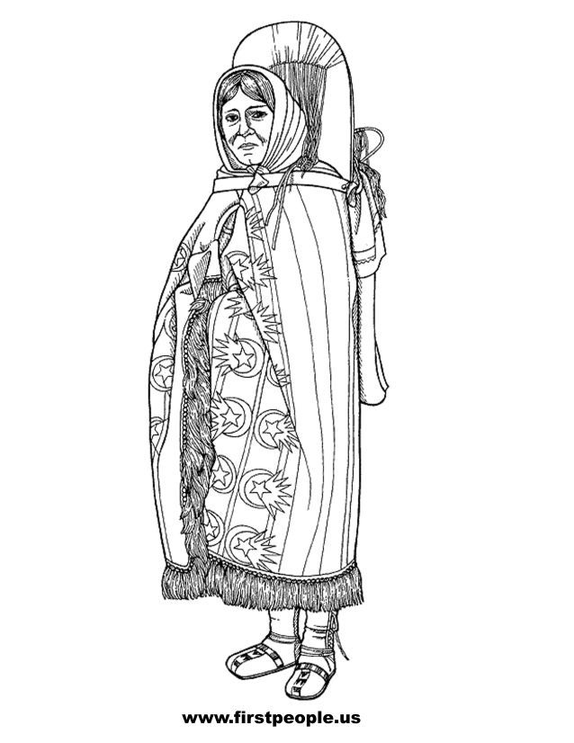 Native american clipart to color in