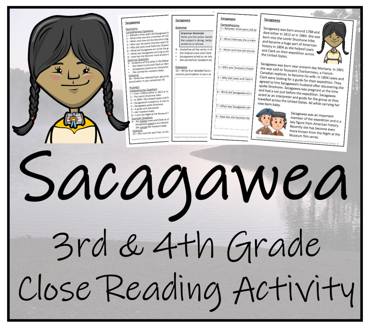 Sacagawea close reading activity rd grade th grade
