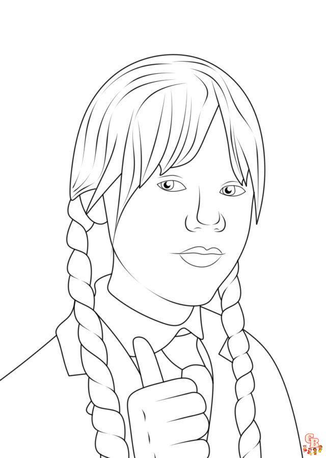 Printable wednesday addams coloring pages