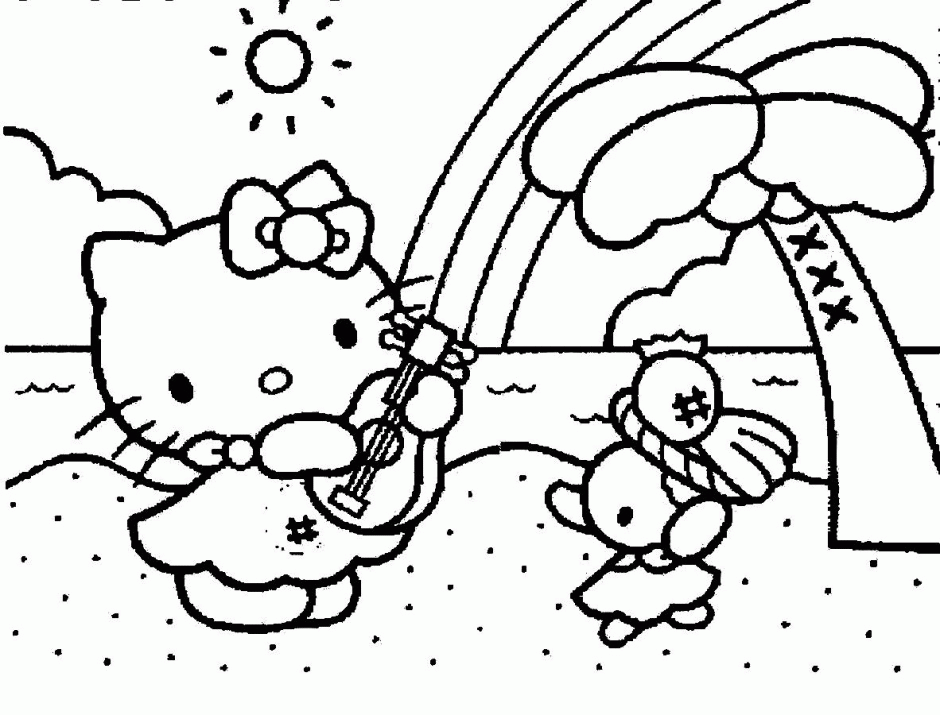 Hello kitty coloring pages