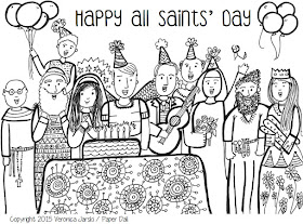 Paper dali free all saints day coloring page downloadable pdf