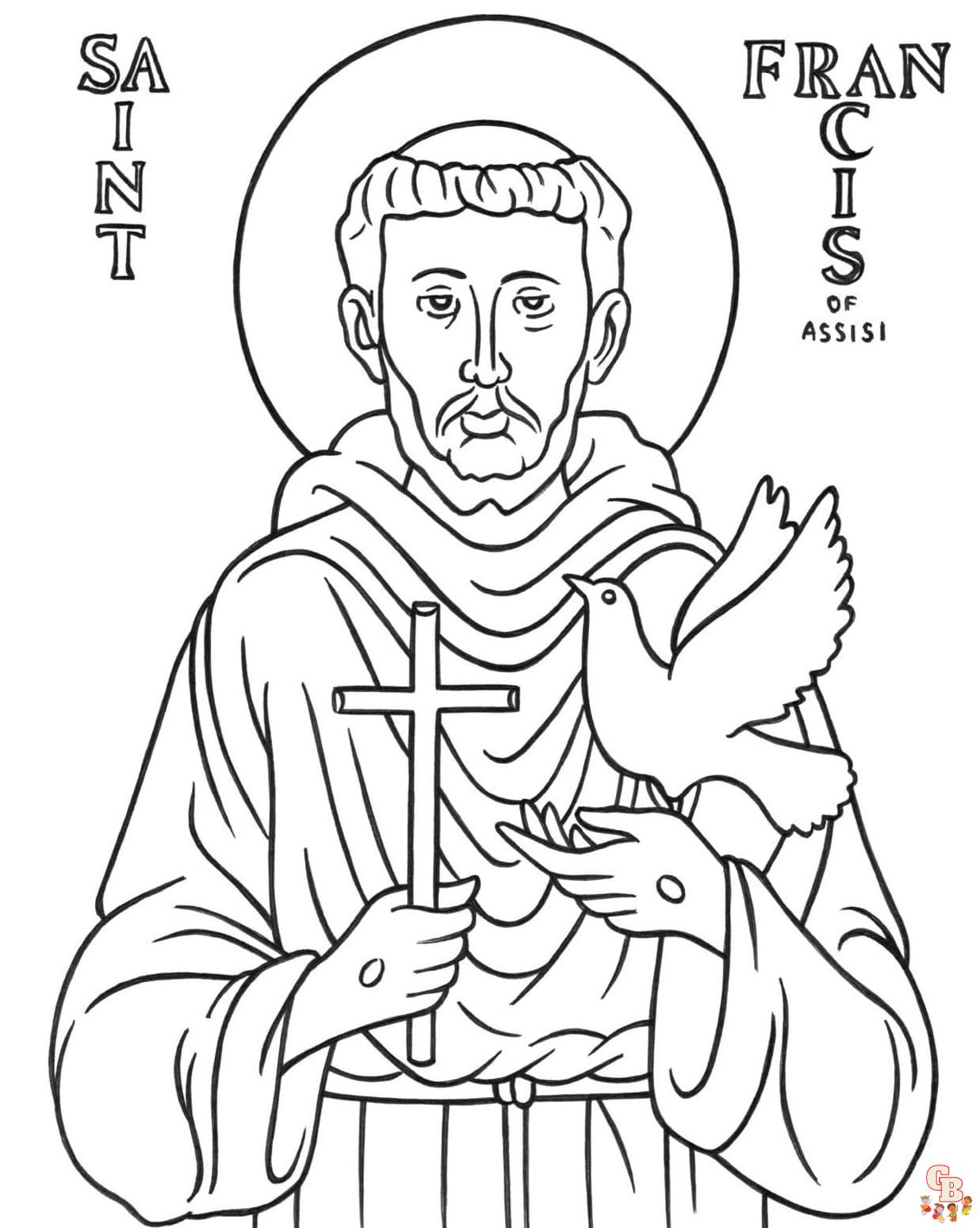 Printable saint coloring pages free for kids and adults