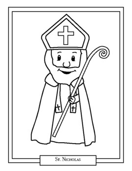 St nicholas catholic saints coloring pages by ladybug learning store