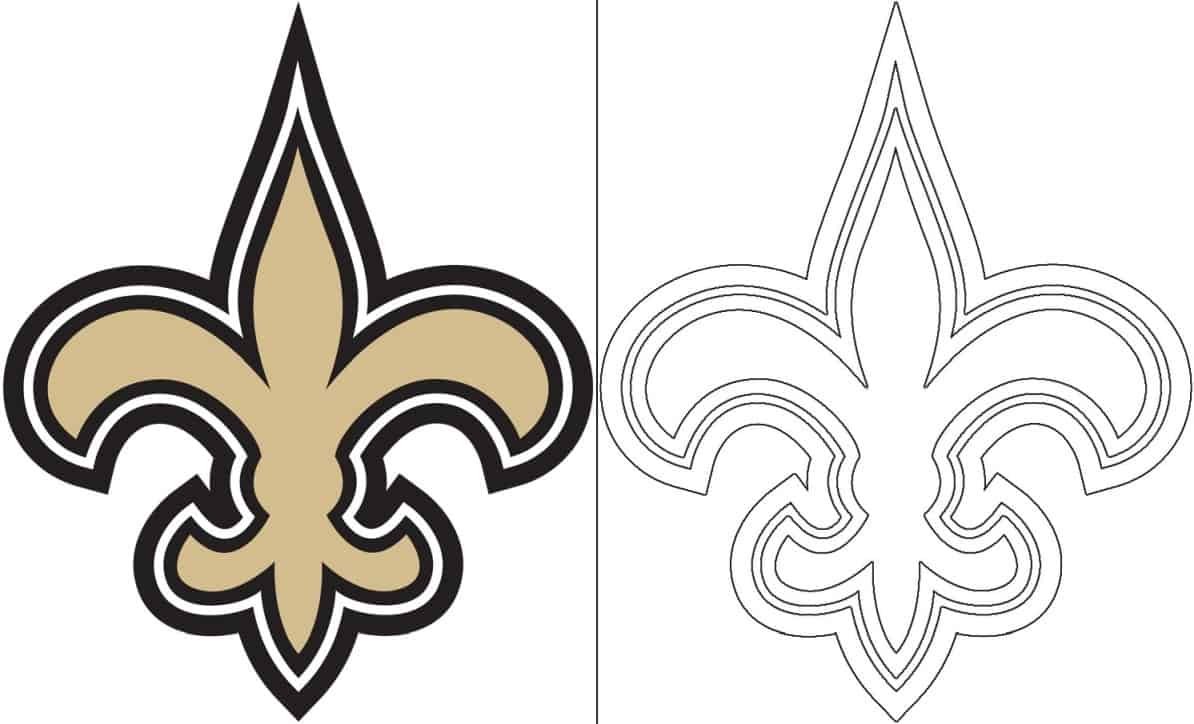 New orleans saints logo with a sample coloring page