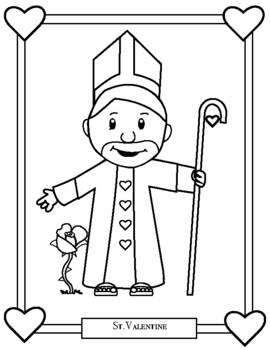 St valentine catholic saints coloring book page by ladybug learning store