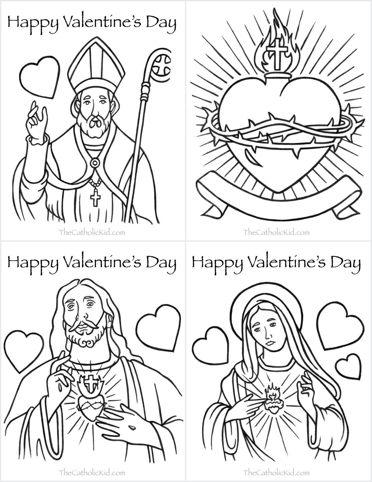 Saint valentine coloring page