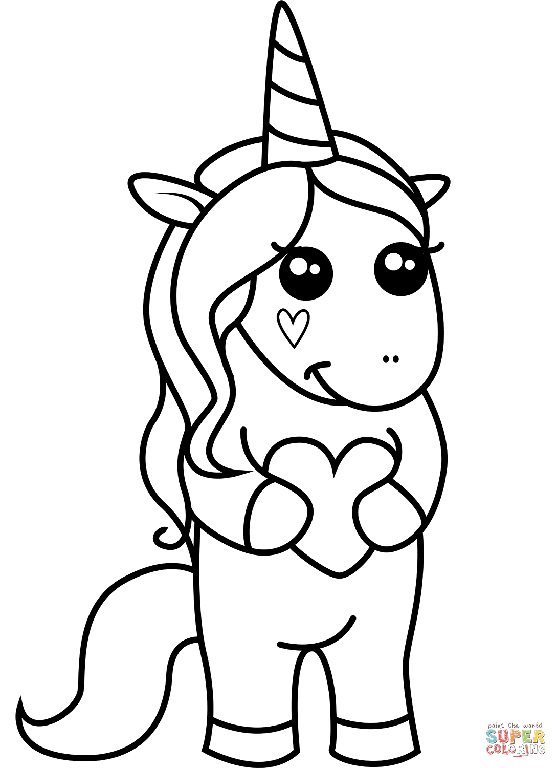 Saint valentines unicorn coloring page free printable coloring pages