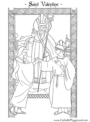 St valentine coloring page february th â catholic playground