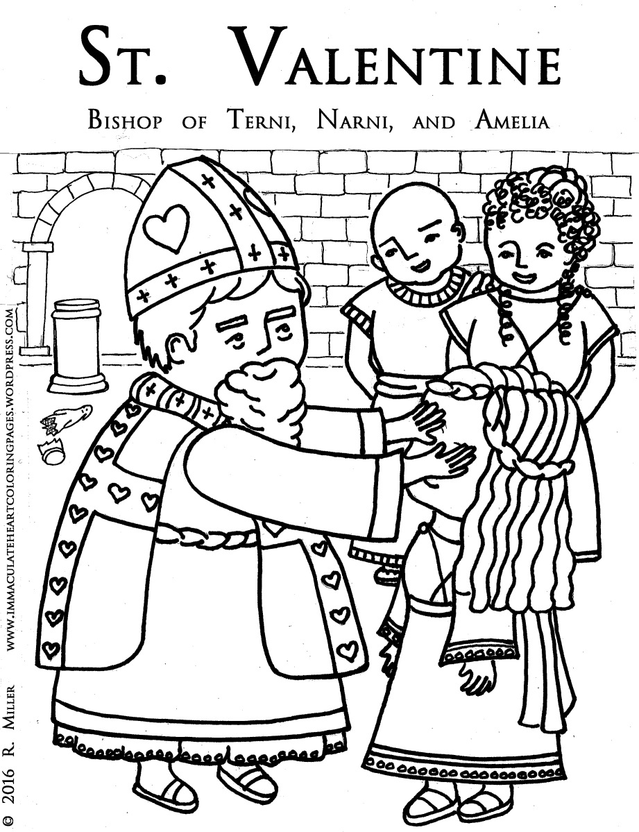 Saint valentine bishop of terni coloring page â immaculate heart coloring pages