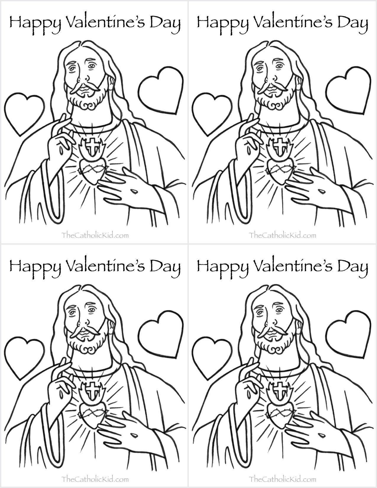 Saint valentine coloring page