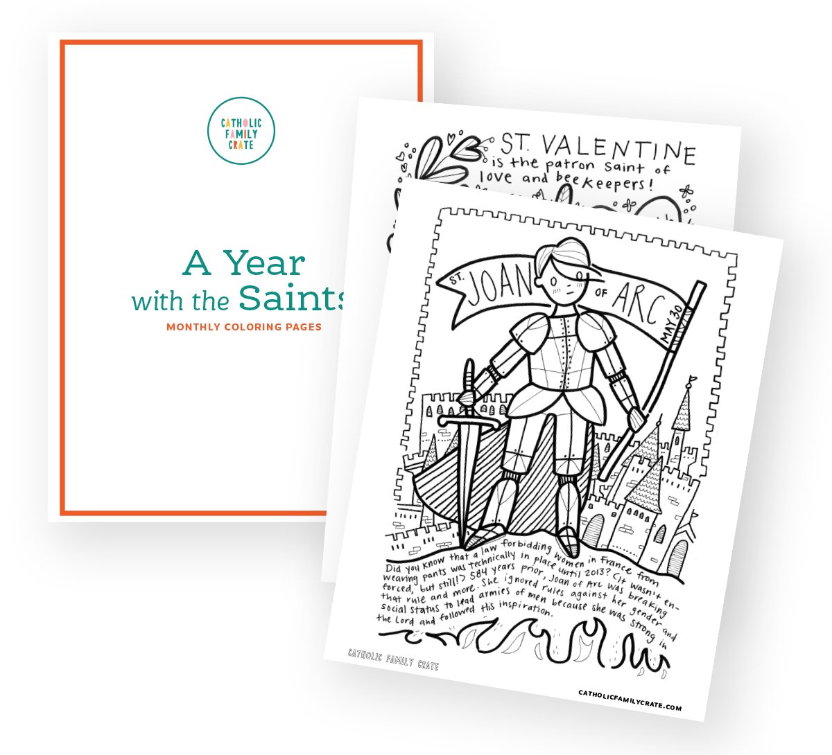A year with the saints monthly coloring pages â catholic family crate