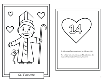 St valentines day saint coloring book by ladybug learning store