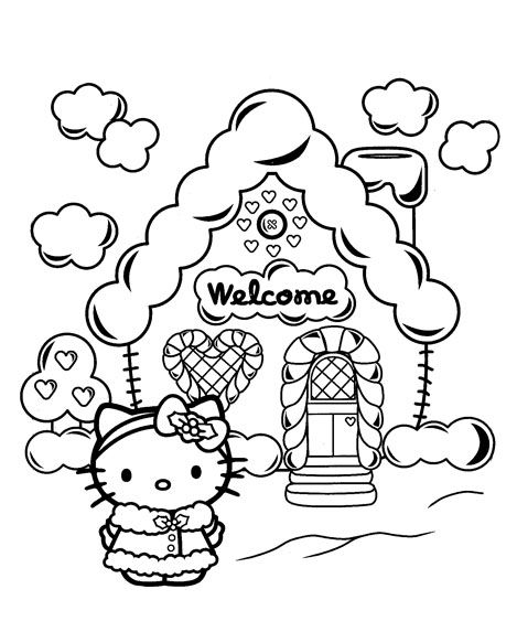 Hello kitty christmas coloring pages